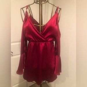 Boohoo cute burgundy dress size 2